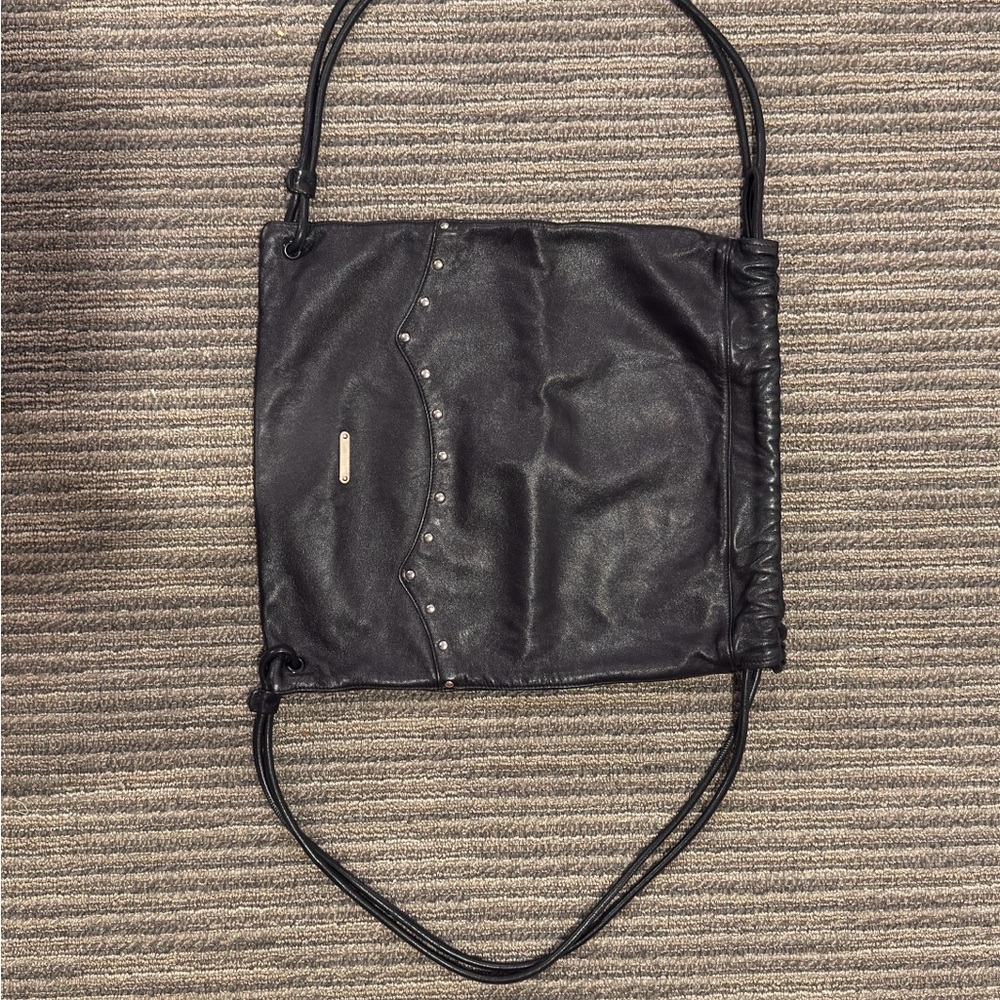 Saint Laurent Black Leather Messenger Bag